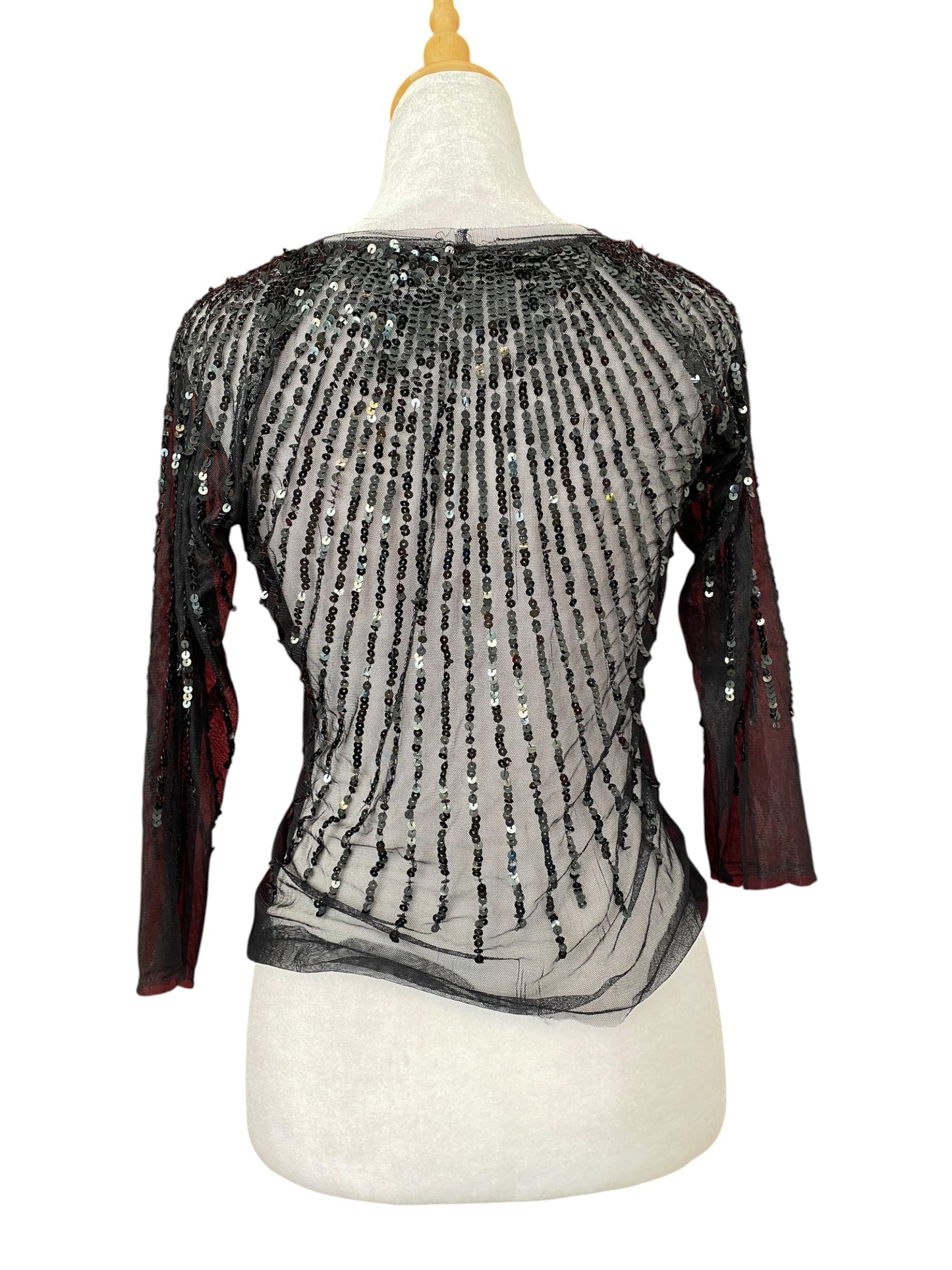Handbeaded sequin top
