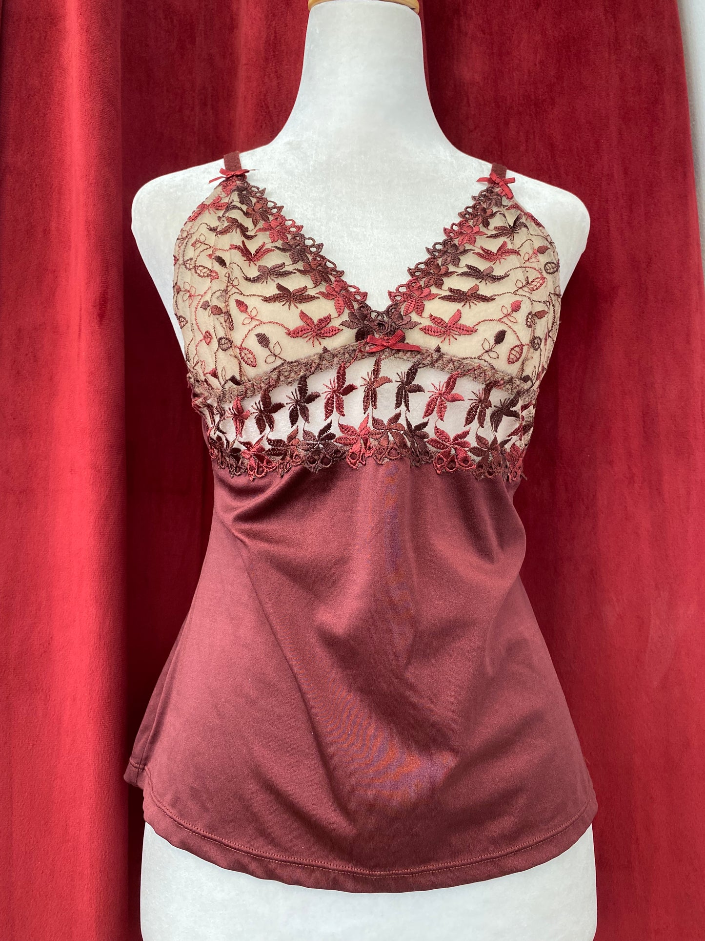 Bordeaux Romance Lace Cami