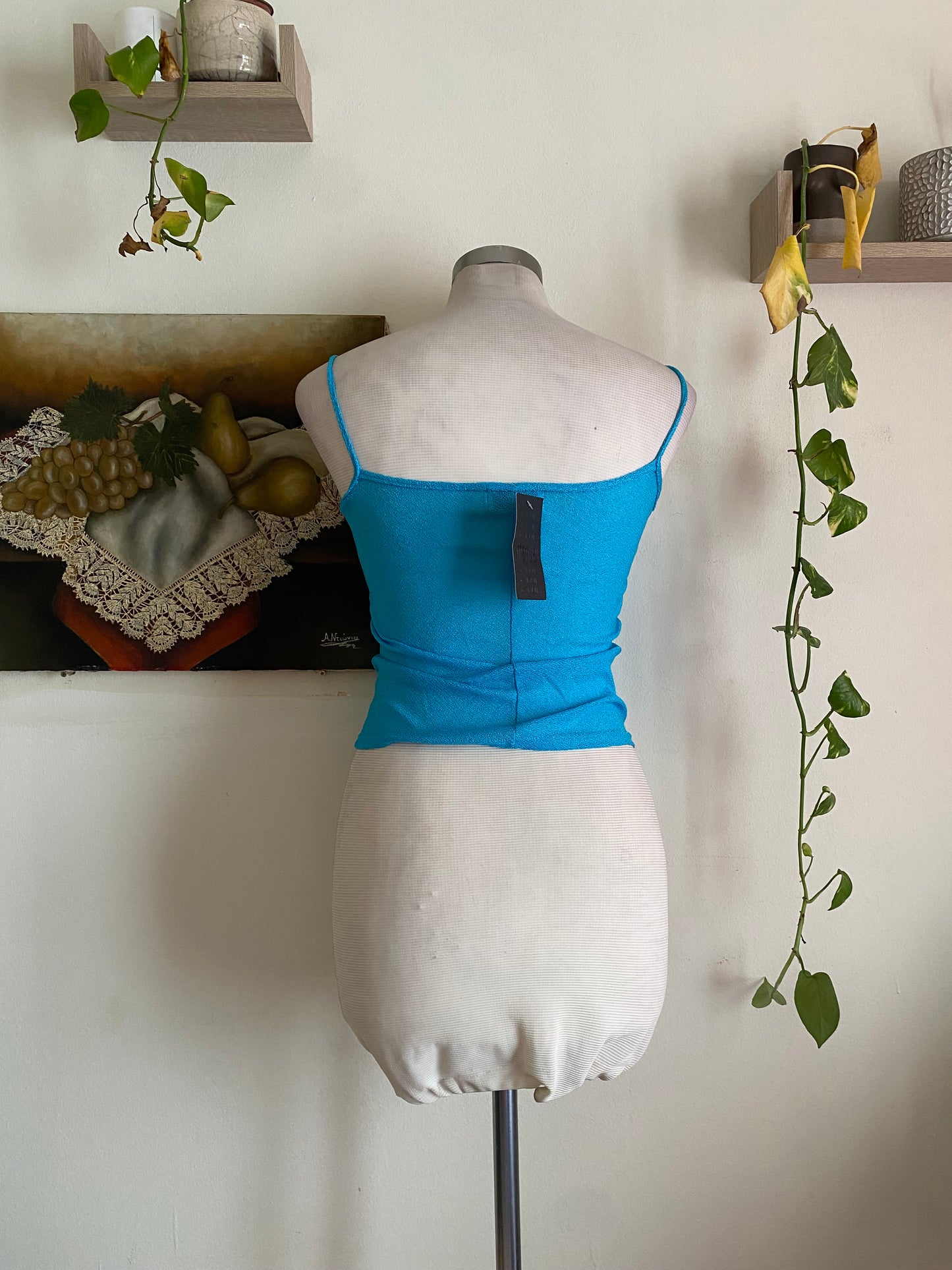 Brand new baby blue crochet like top