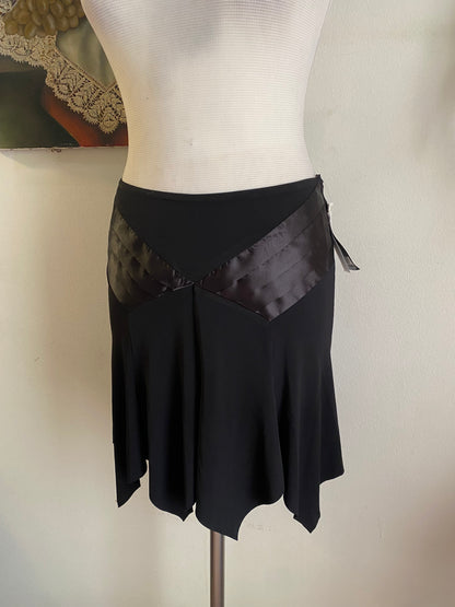 Brand new black asymmetrical mini skirt