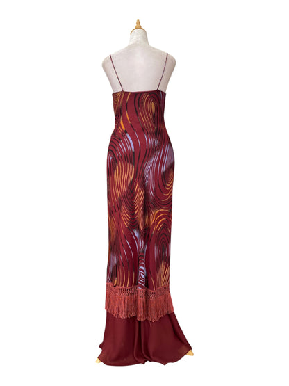 The “ Ophelia “ dress in burgundy