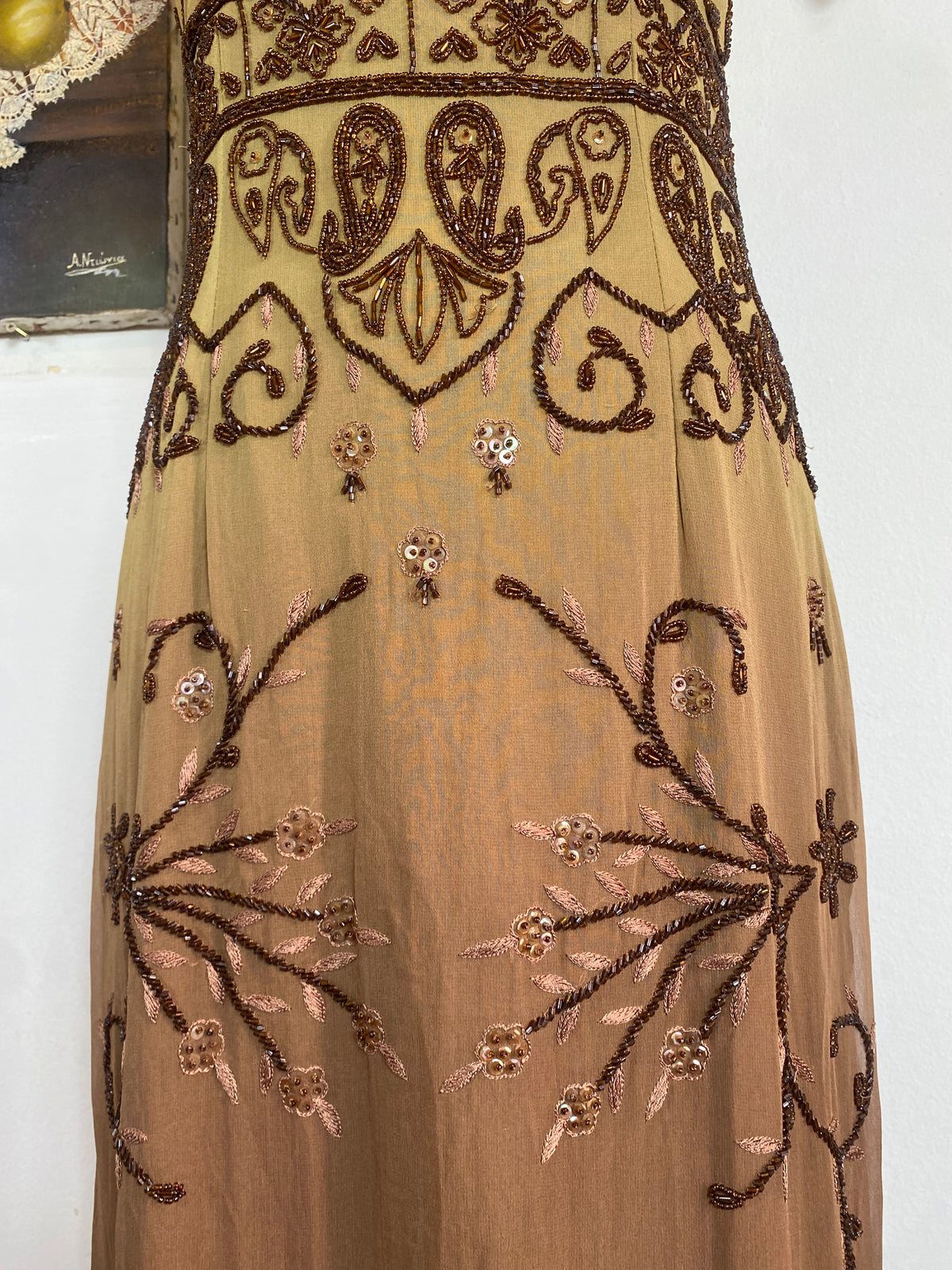 Sienna Baroque Silk Halter Gown