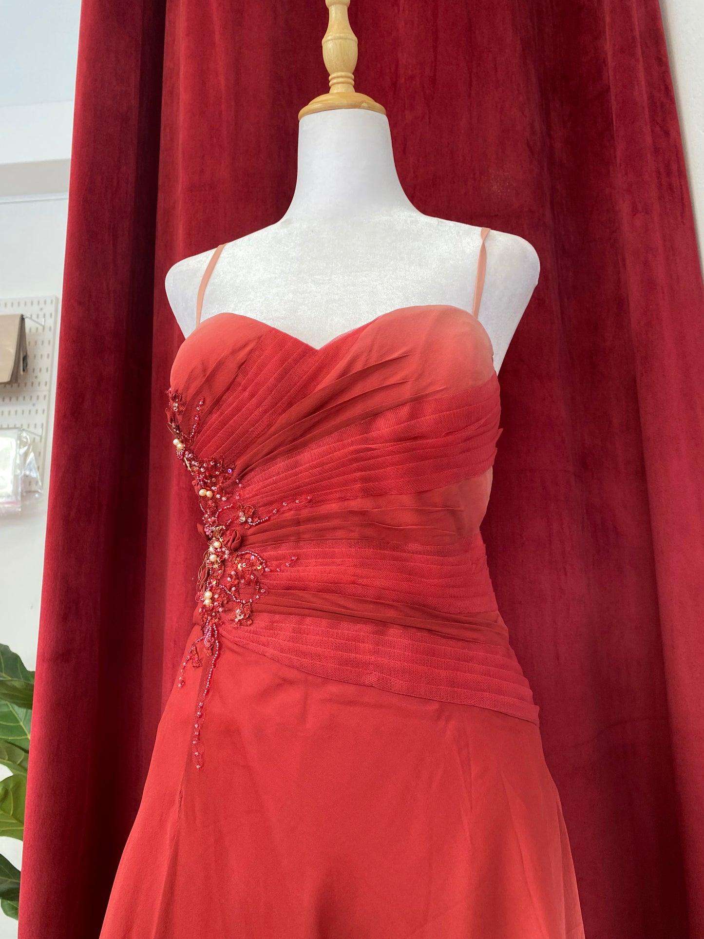 100% silk rose petal sequin dress