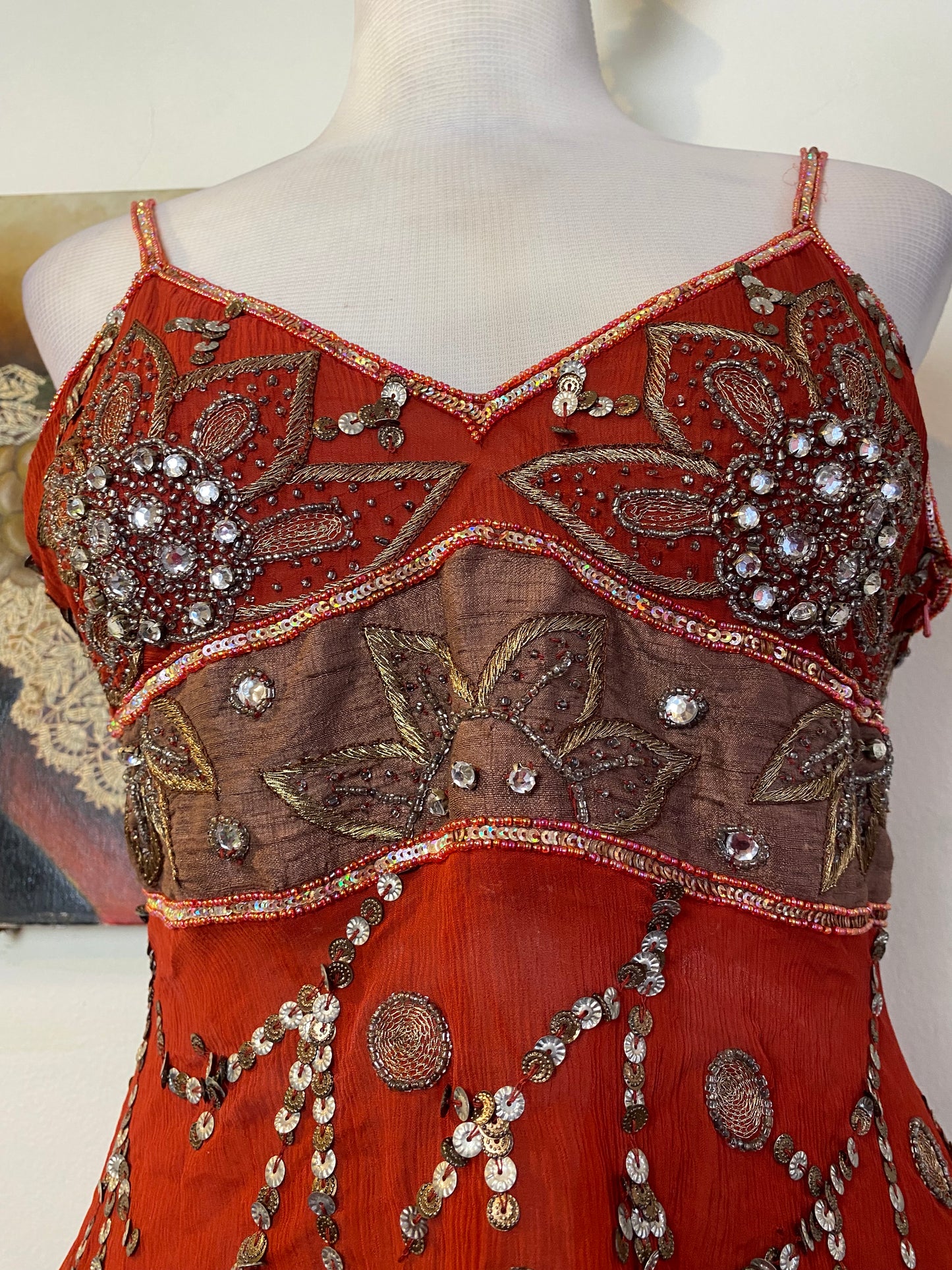 100%silk handbeaded top