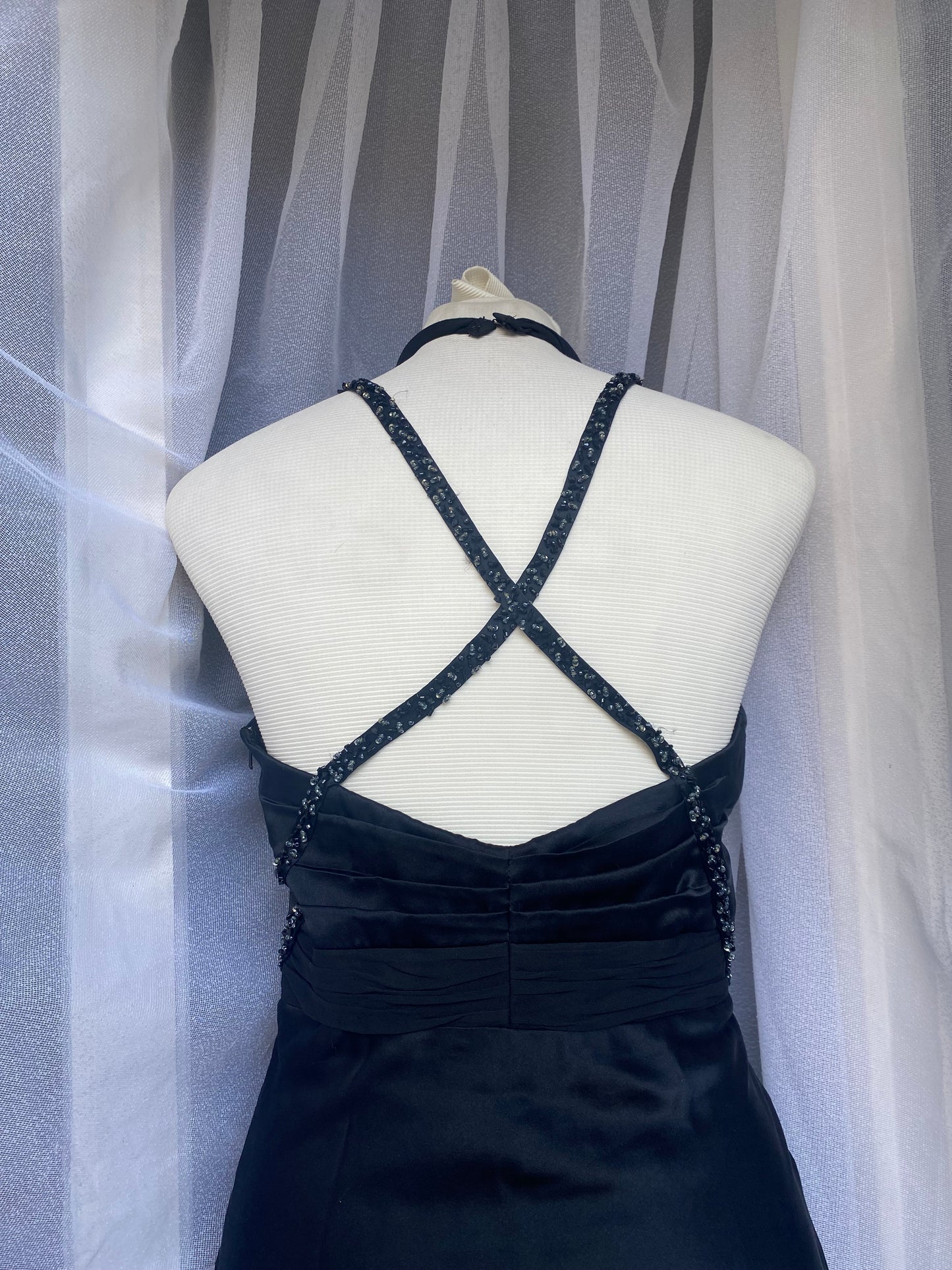 Black brand new silk elegant gown