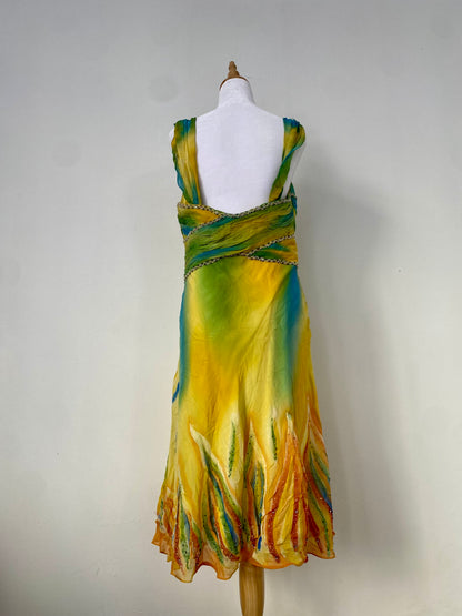 100% silk brand new multicoloured gown
