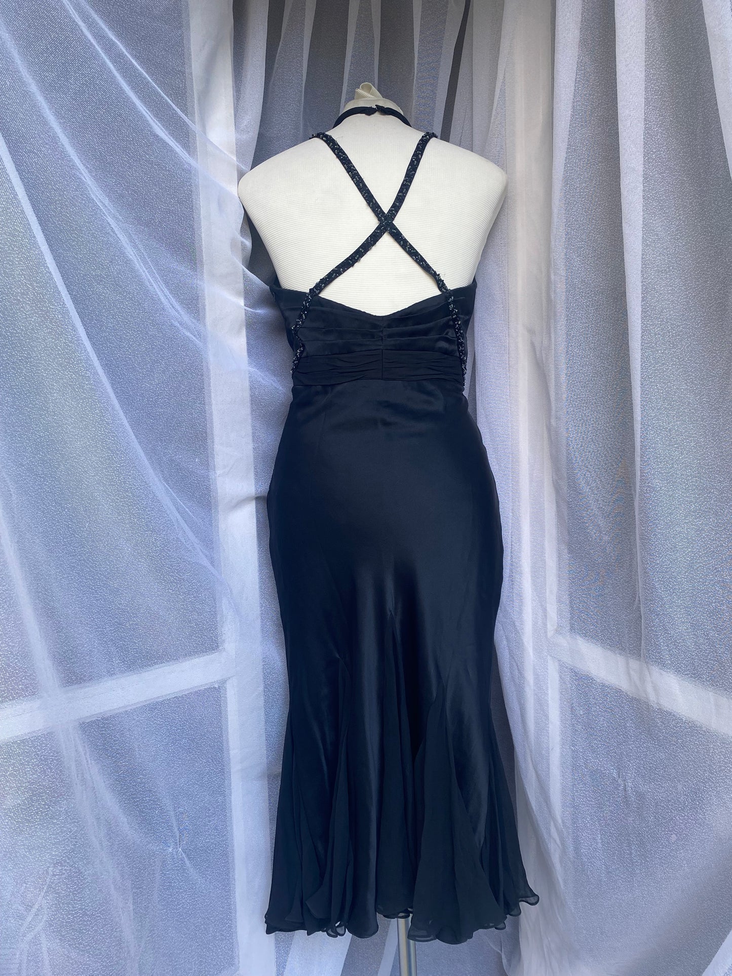 Black brand new silk elegant gown