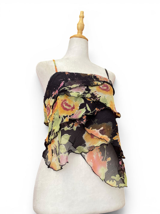 100% silk floral top 💐