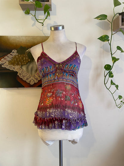 Silk based brand new beaded top