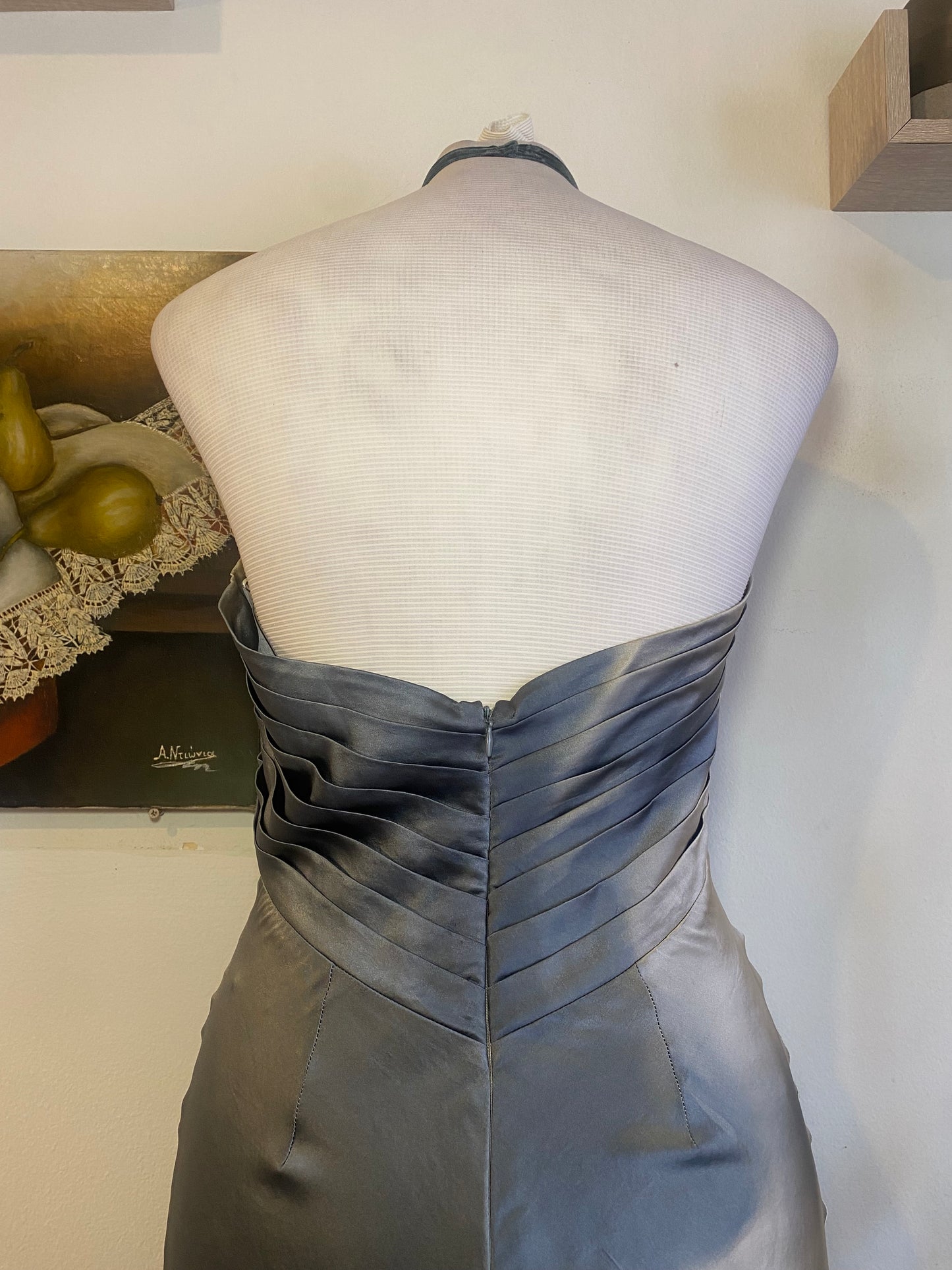 Silk brand new haute couture two toned dress