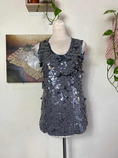 Blumarine grey sequin top