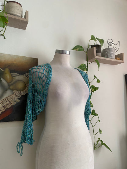 Brand new baby blue knitted summer bolero