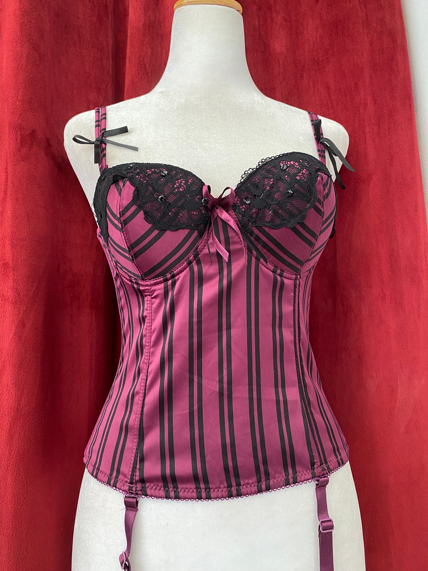 Amethyst Noir Pinstripe corset