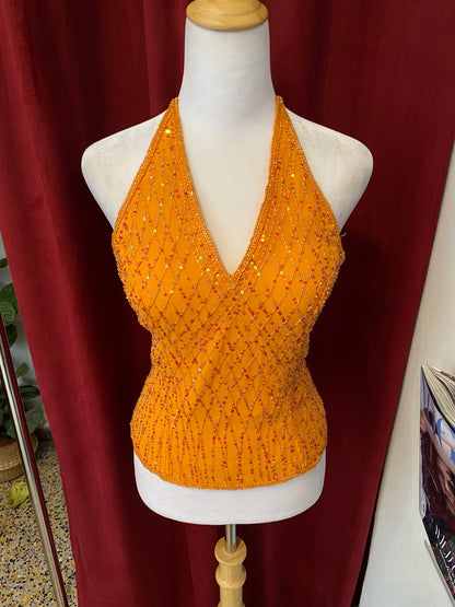 100% silk brand new orange corset with open back 🧡