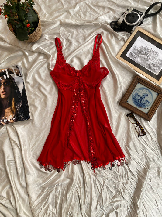 Red sequin corset top 🔥