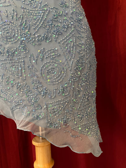 100% silk brand new baby blue handbeaded top 💙