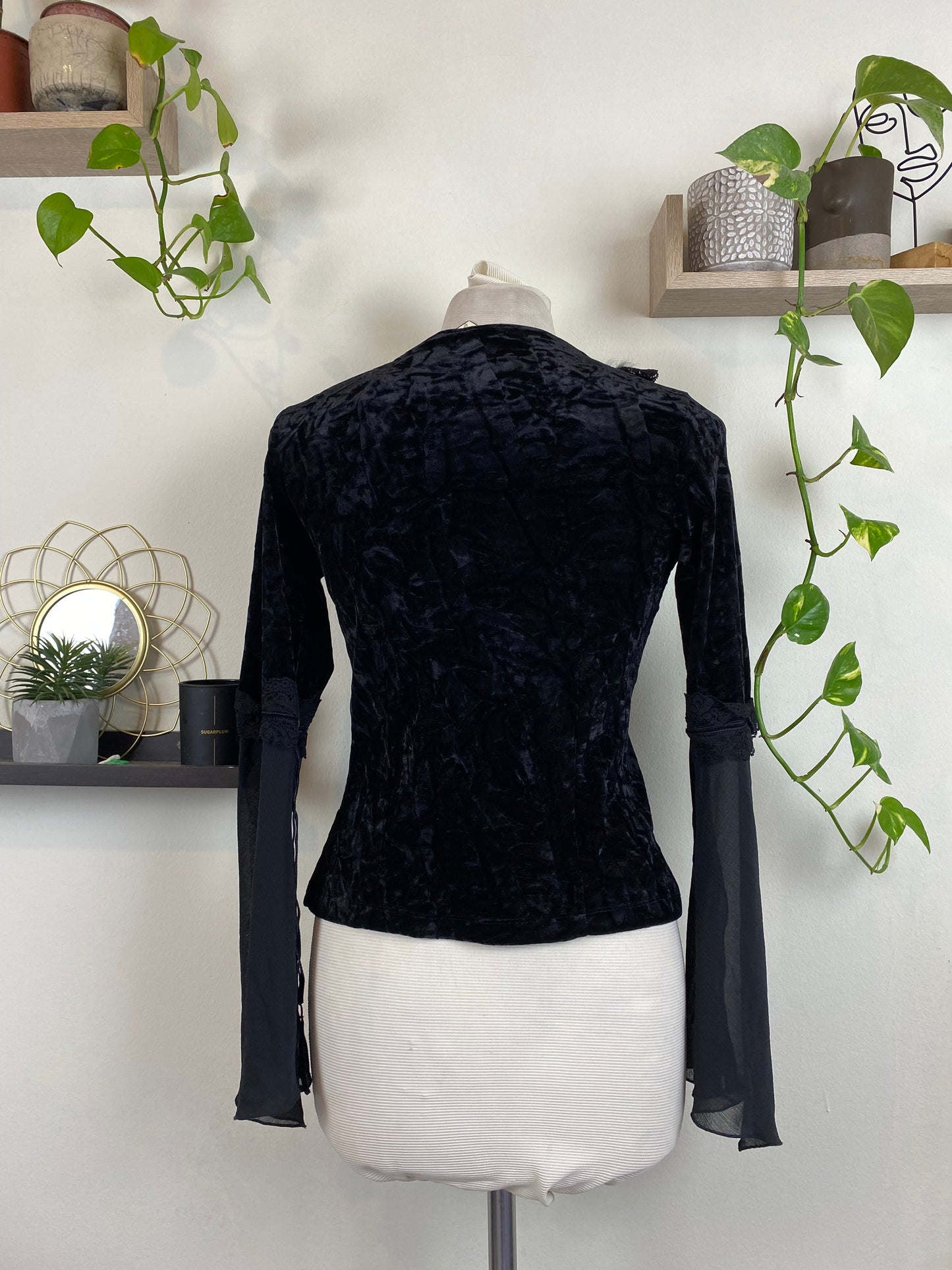 Brand new black velvet top