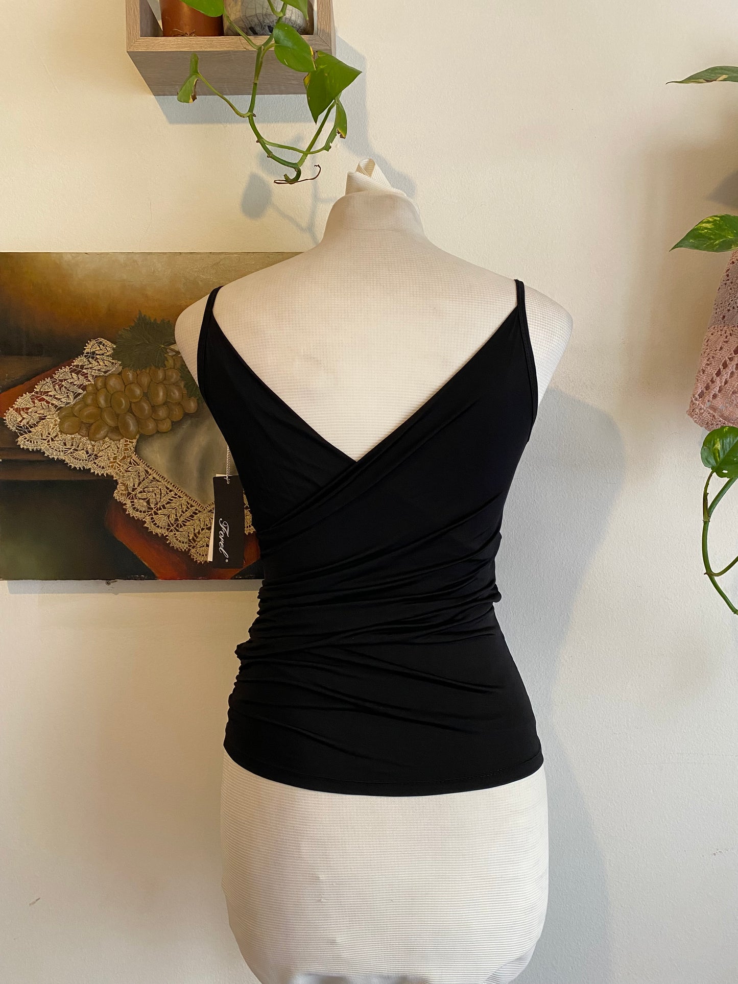 Black elastic corset top