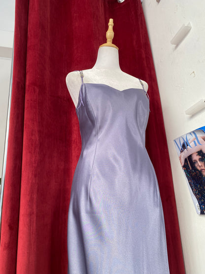 Satin light purple embroidered gown 🧚