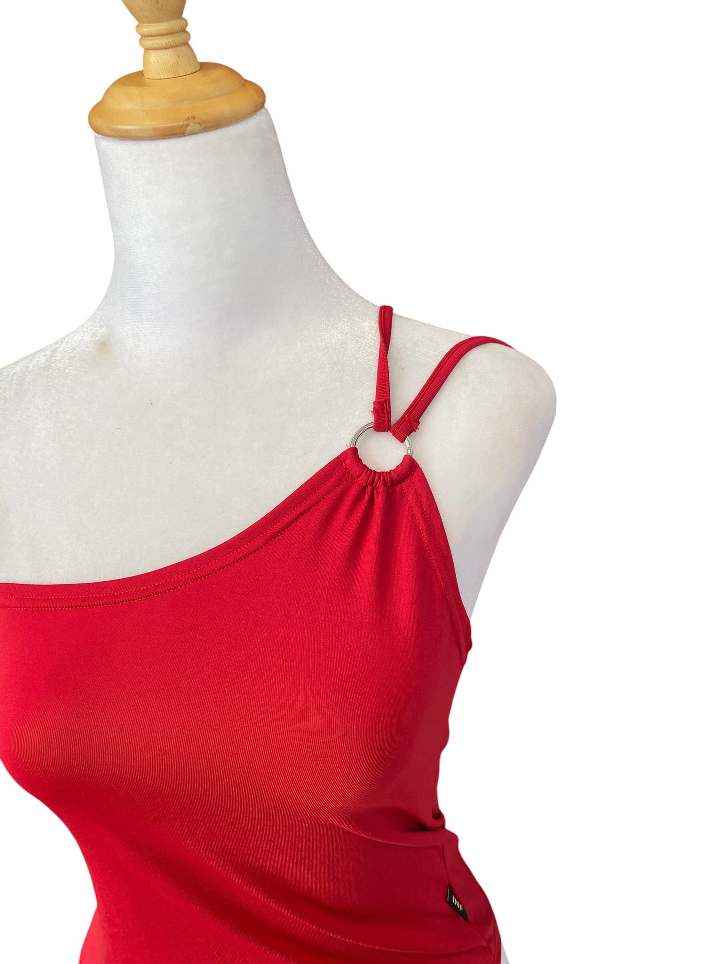 Hot red one shoulder crop top