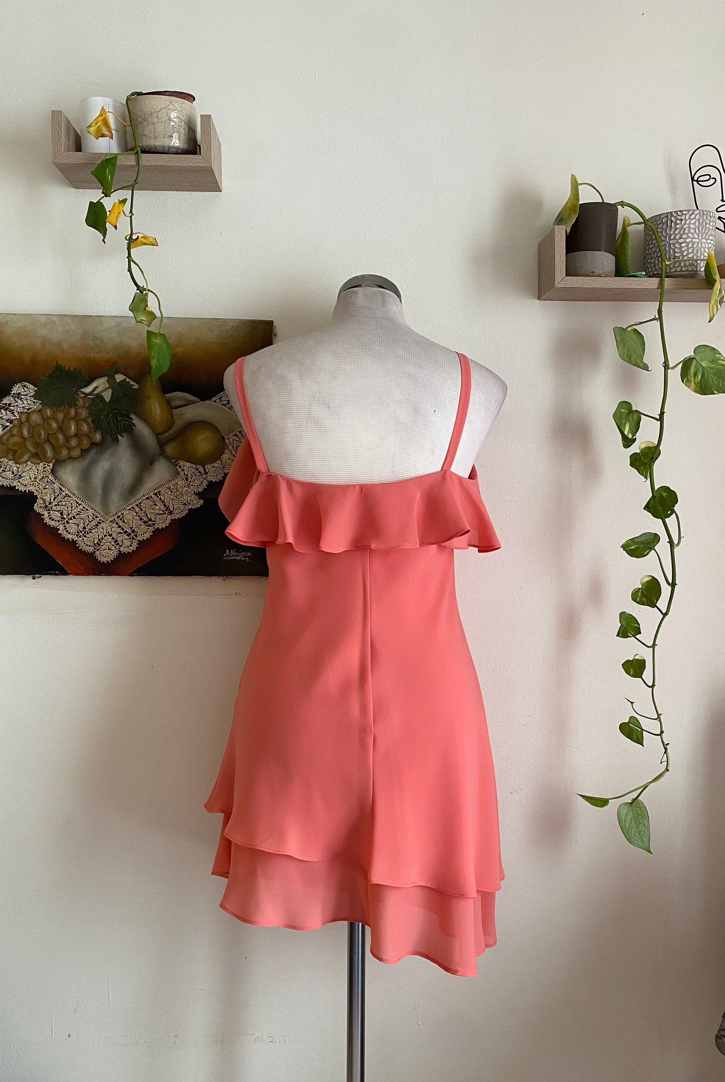 Brand new pink mini ruffled summer dress