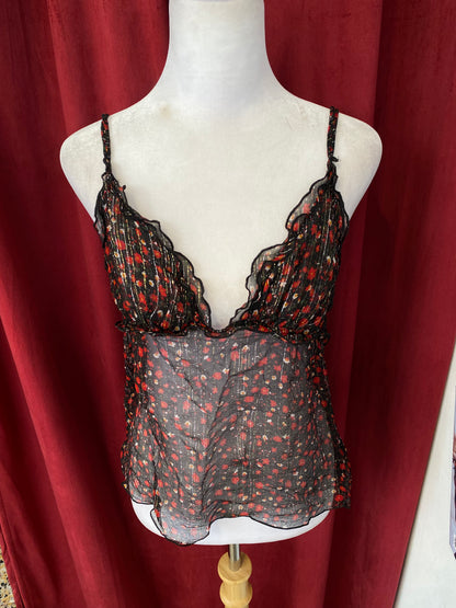 Lingerie see through top with floral details 💐