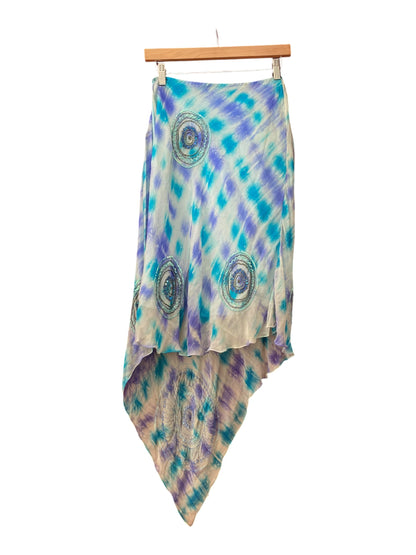 100% silk aftershock blue skirt