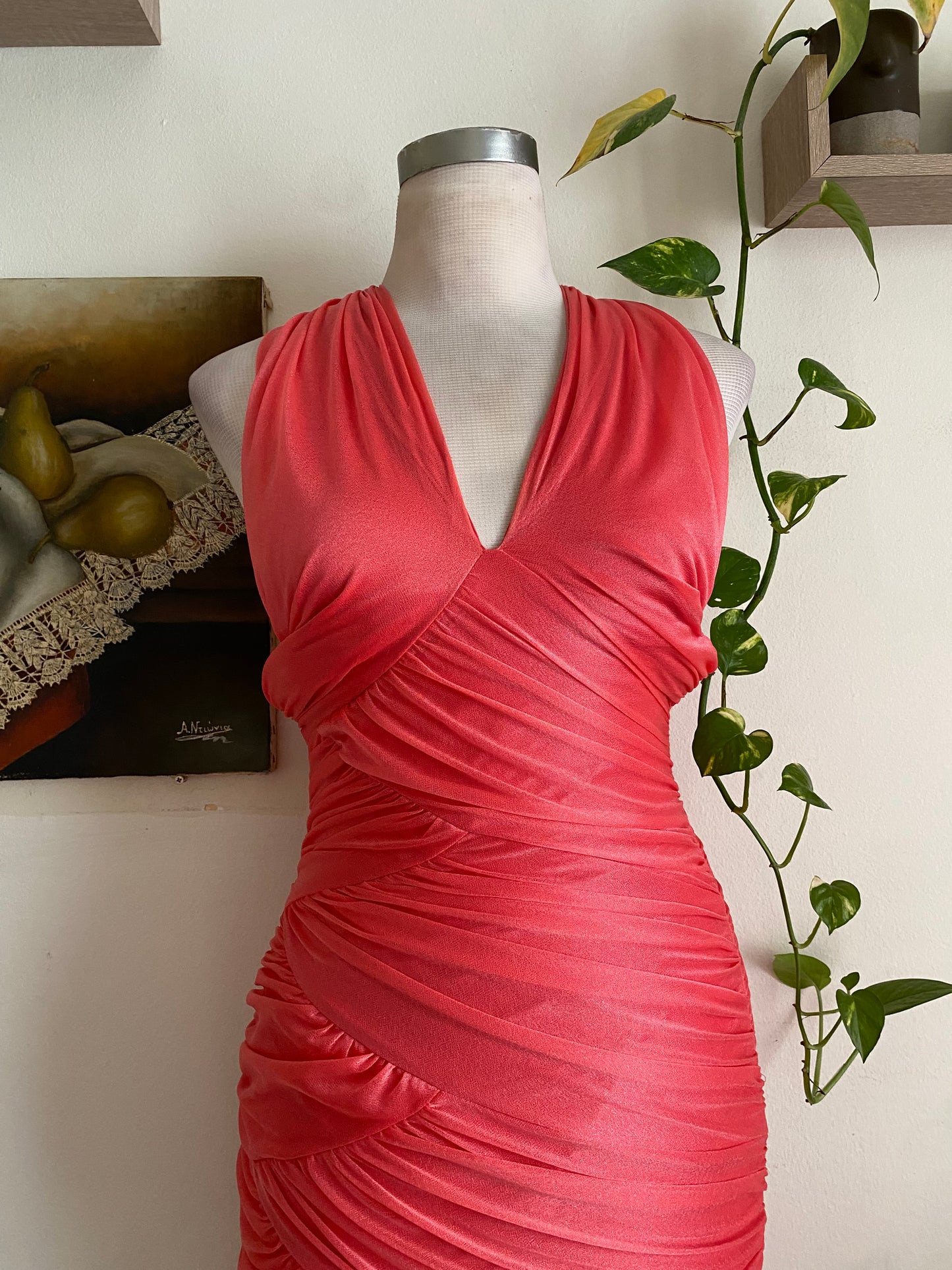 Brand new coral summer bodycon dress