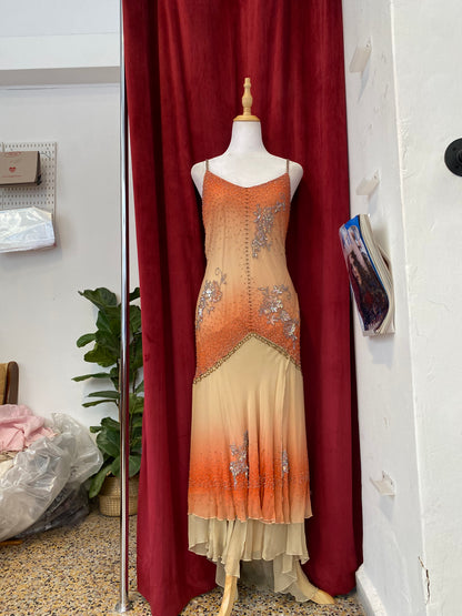 100% silk caramel gown 🧡