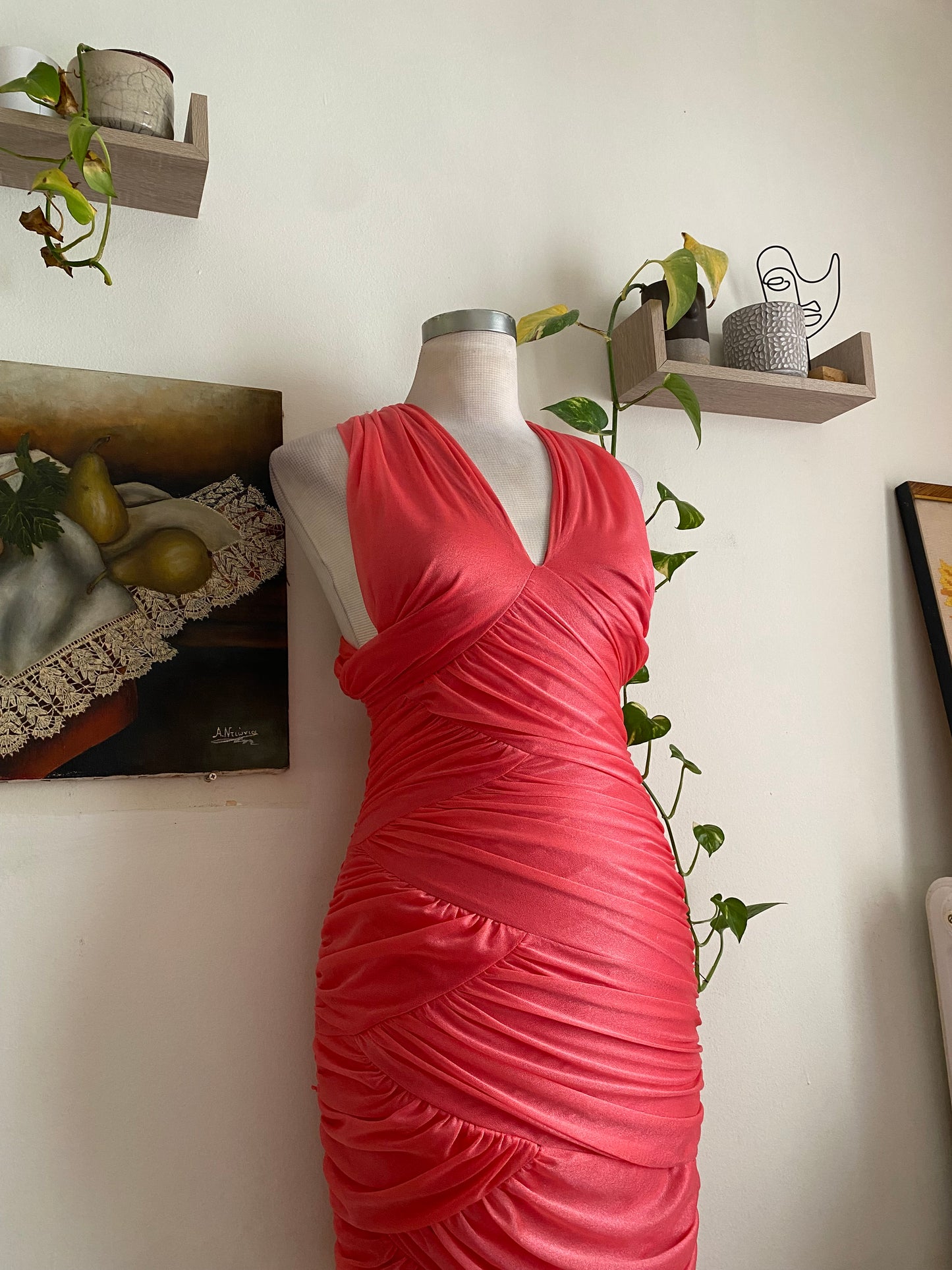 Brand new coral summer bodycon dress