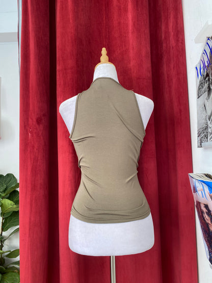 Khaki sequin crop top ✨