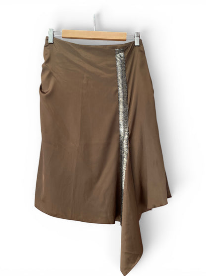 Dark chocolate satin skirt 🤎