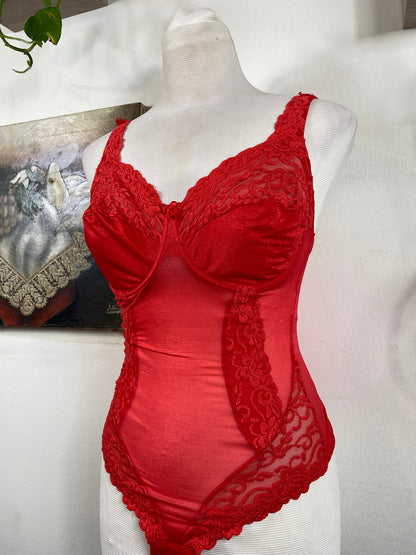Red lace bodysuit 75E
