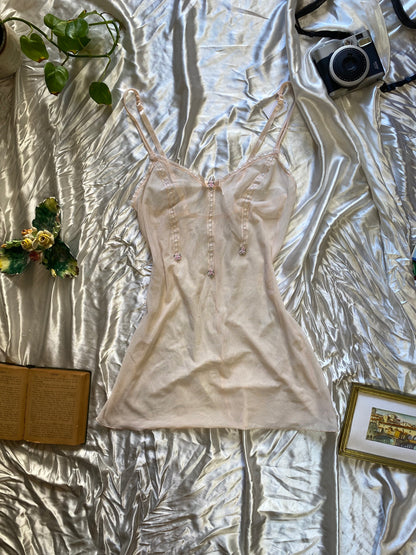 Fairy light pink babydoll with flower details
