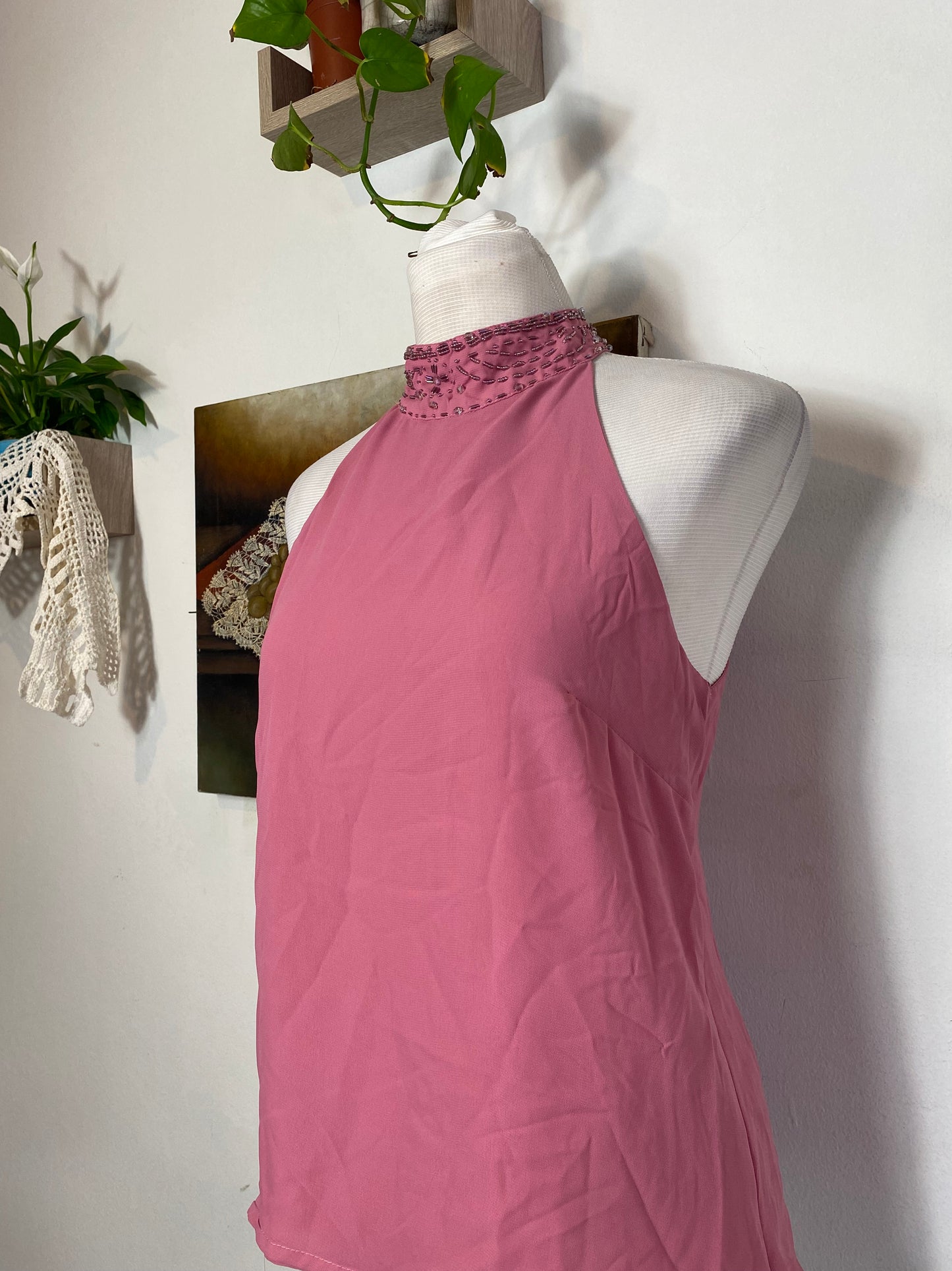 Dusty pink top with sequin details