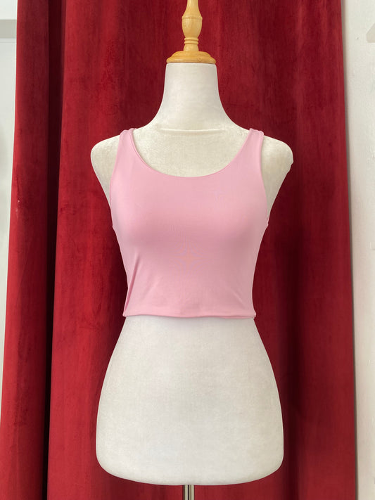 Open back pink top