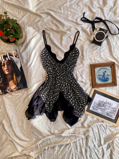 Summer asymmetrical top with heart design 🤍