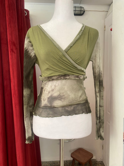 Brand new green top with sheer back