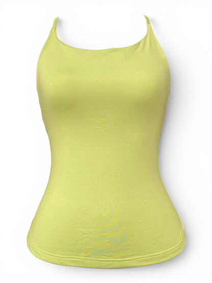 Open back light green top