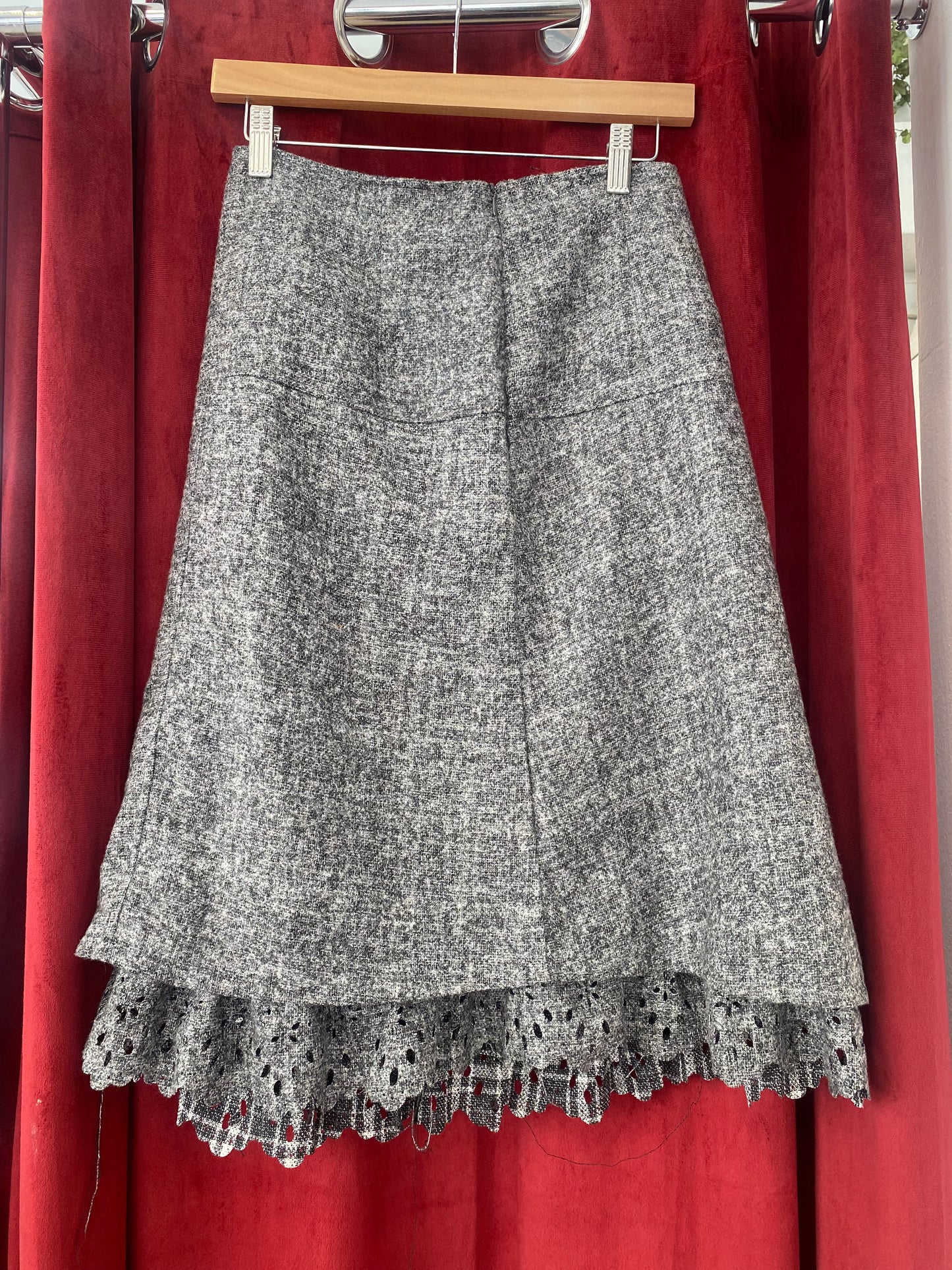 Grey wool skirt