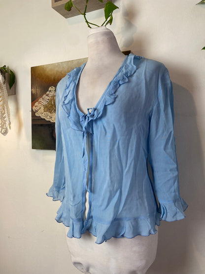 Brand new baby blue see through top