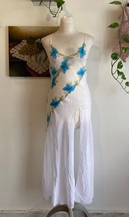 See through dress with floral details