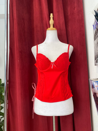 Red lace up corset 💋