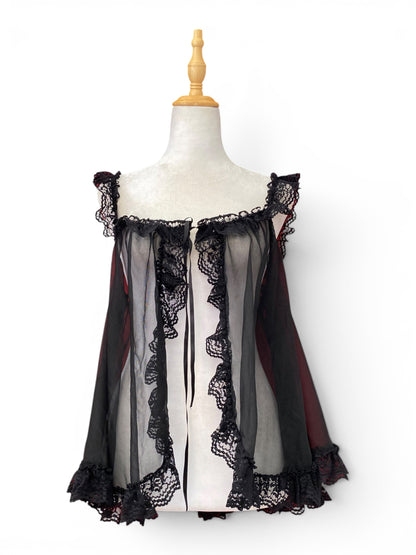 Ethereal black ruffled top