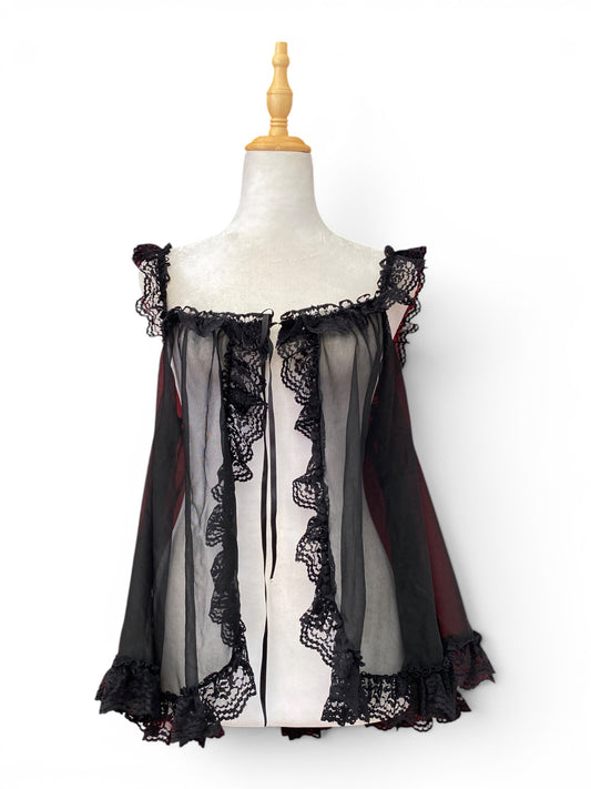 Ethereal black ruffled top