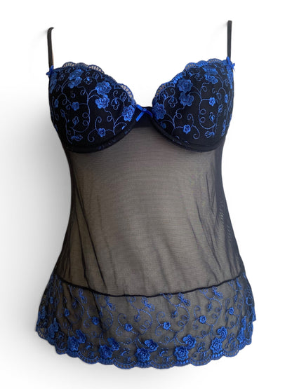 Black floral corset