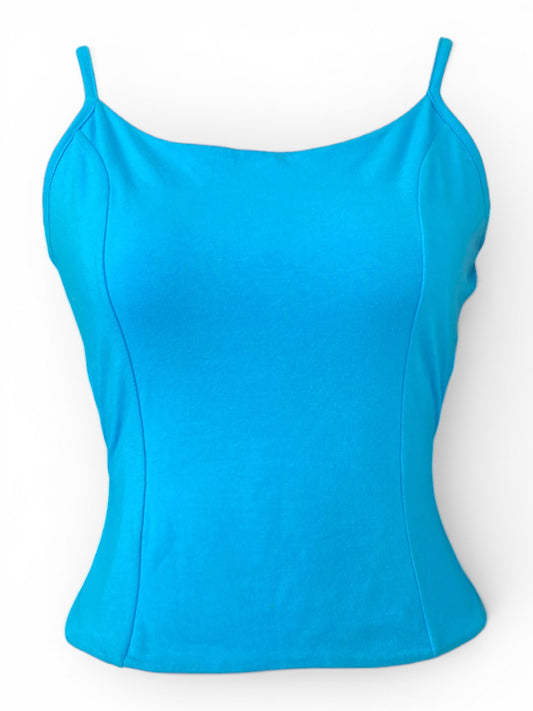 Baby blue open back top