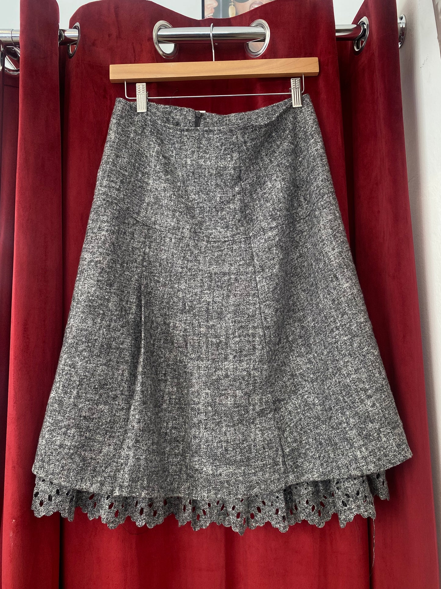 Grey wool skirt