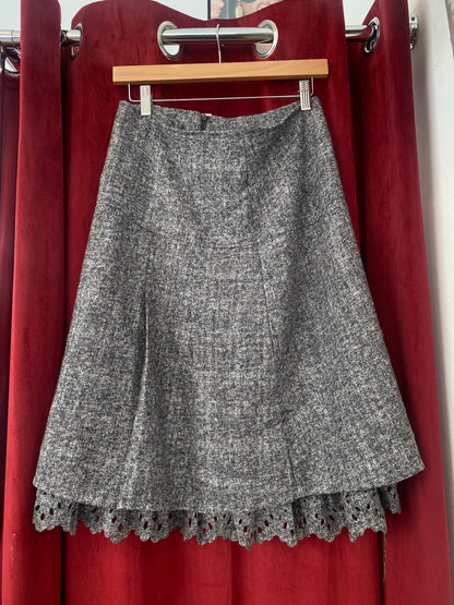 Grey wool skirt