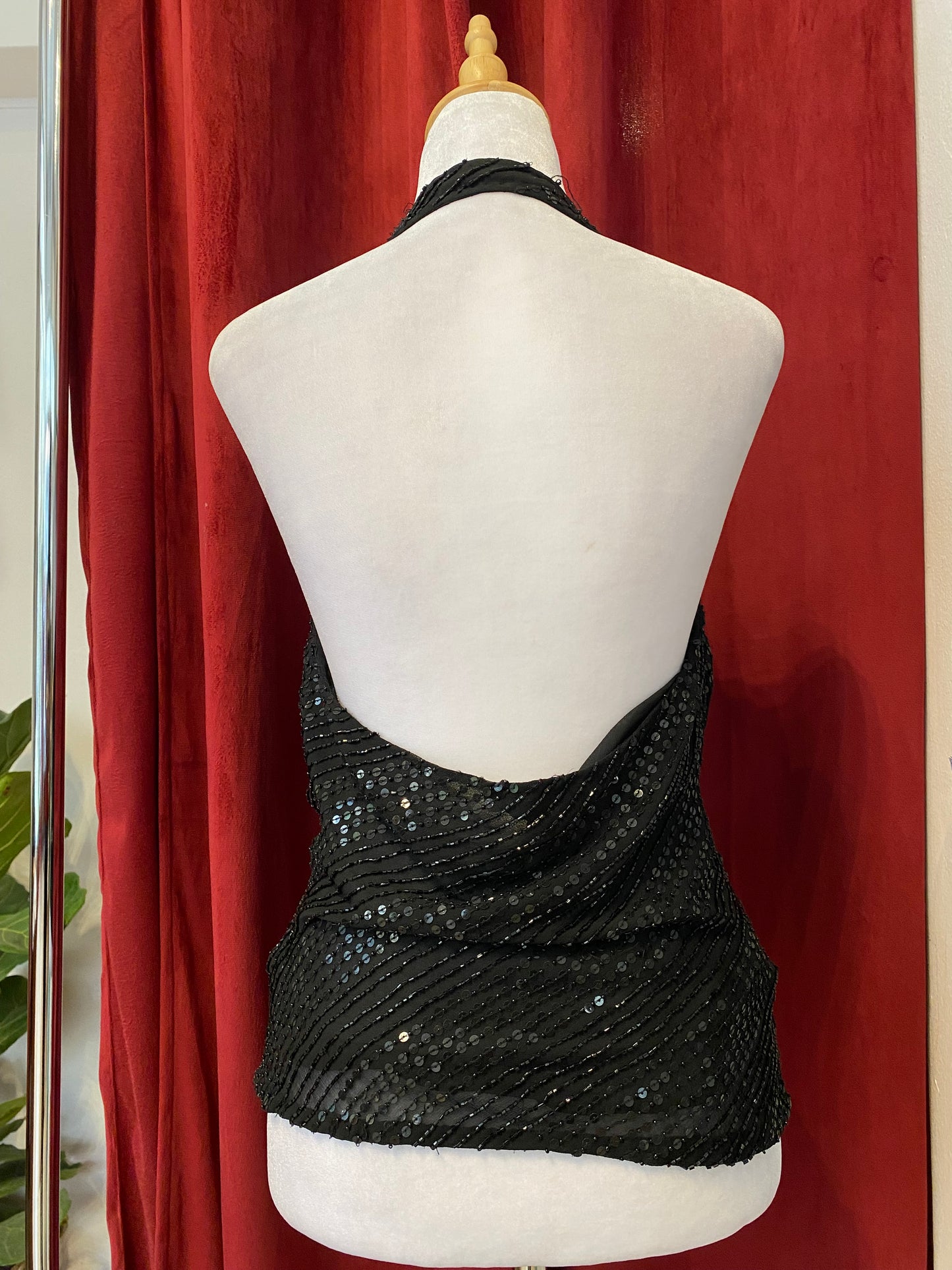 100% silk brand new aftershock black handbeaded top 🖤